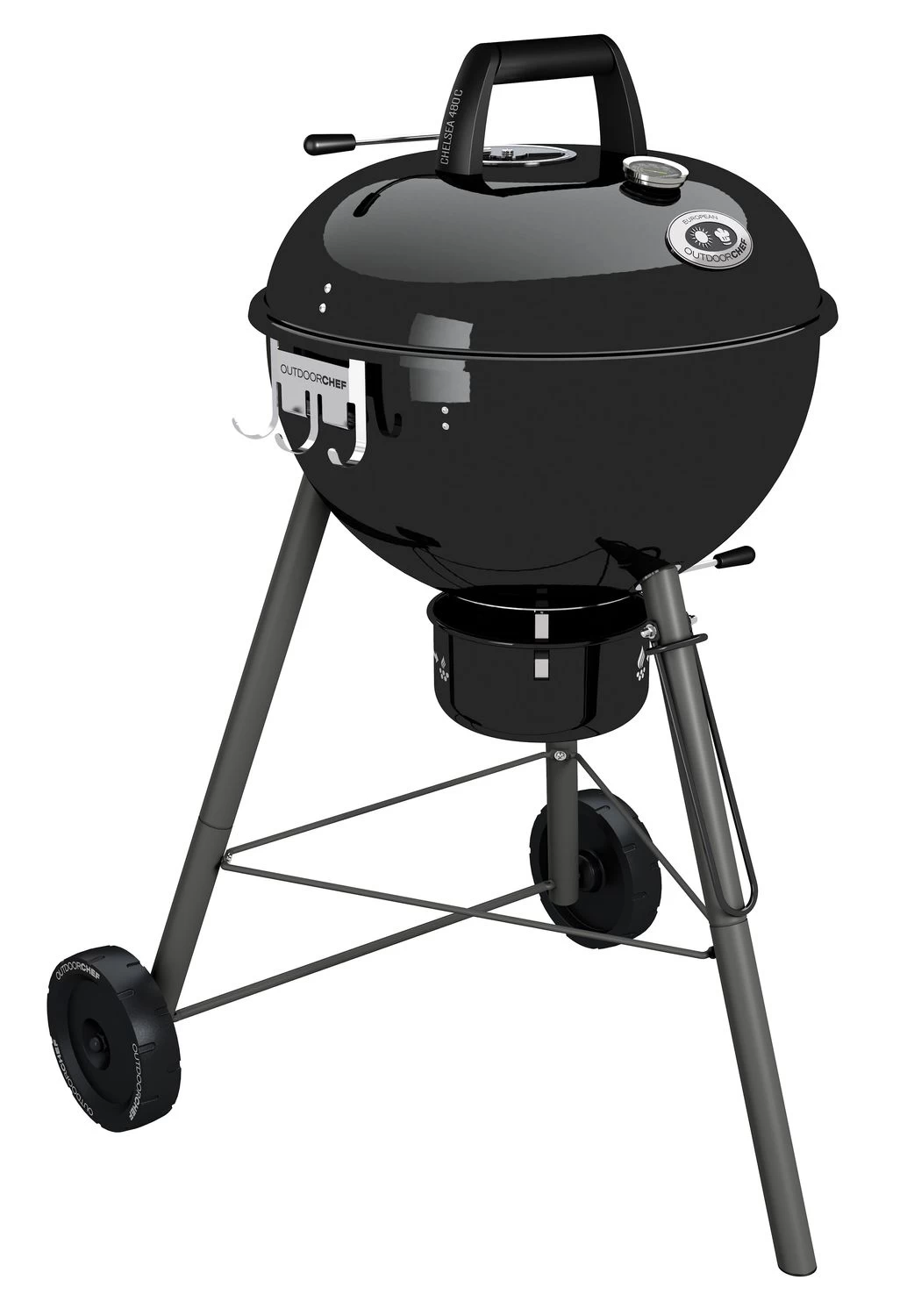 Outdoorchef Holzkohle Kugelgrill Chelsea 480 C Schwarz 4 Outdoorchef Holzkohle Kugelgrill Chelsea 480 C Schwarz – Bild 2
