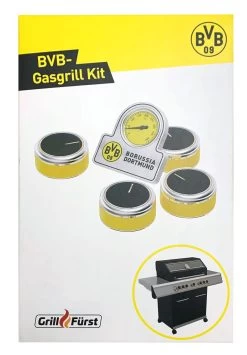Grillfürst G591E Borussia Dortmund Edition 5-Brenner Einbaugrill Mit Heckbrenner Und Edelstahl Rosten -Günstiges Grill Geschäft BVB Gasgrill Kit