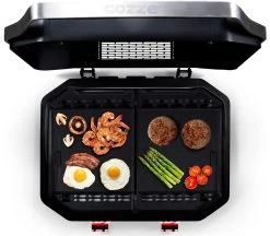 COZZE Plancha 600 / Plancha Grill Mit 2 Gusseisen Grillplatten -Günstiges Grill Geschäft COZZE Plancha 600 2 Brenner Gasgrill Food Topview
