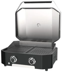 COZZE Plancha 600 / Plancha Grill Mit 2 Gusseisen Grillplatten -Günstiges Grill Geschäft COZZE Plancha Grill 600 2 Brenner open