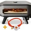 COZZE Pizzaofen Gas 34 Cm (13") Mit Thermometer - Inkl. Pizzastein 1 COZZE Pizzaofen Gas 34 Cm (13") Mit Thermometer - Inkl. Pizzastein -Günstiges Grill Geschäft Cozze Pizzaofen Gas Thermometer 13 Zoll Anschlussset