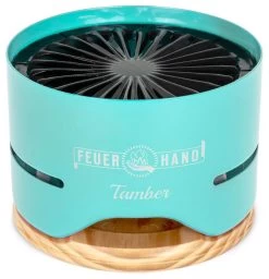 Neu eingetroffen -Günstiges Grill Geschäft Feuerhand Tamber Tischgrill Lichtgruen offen