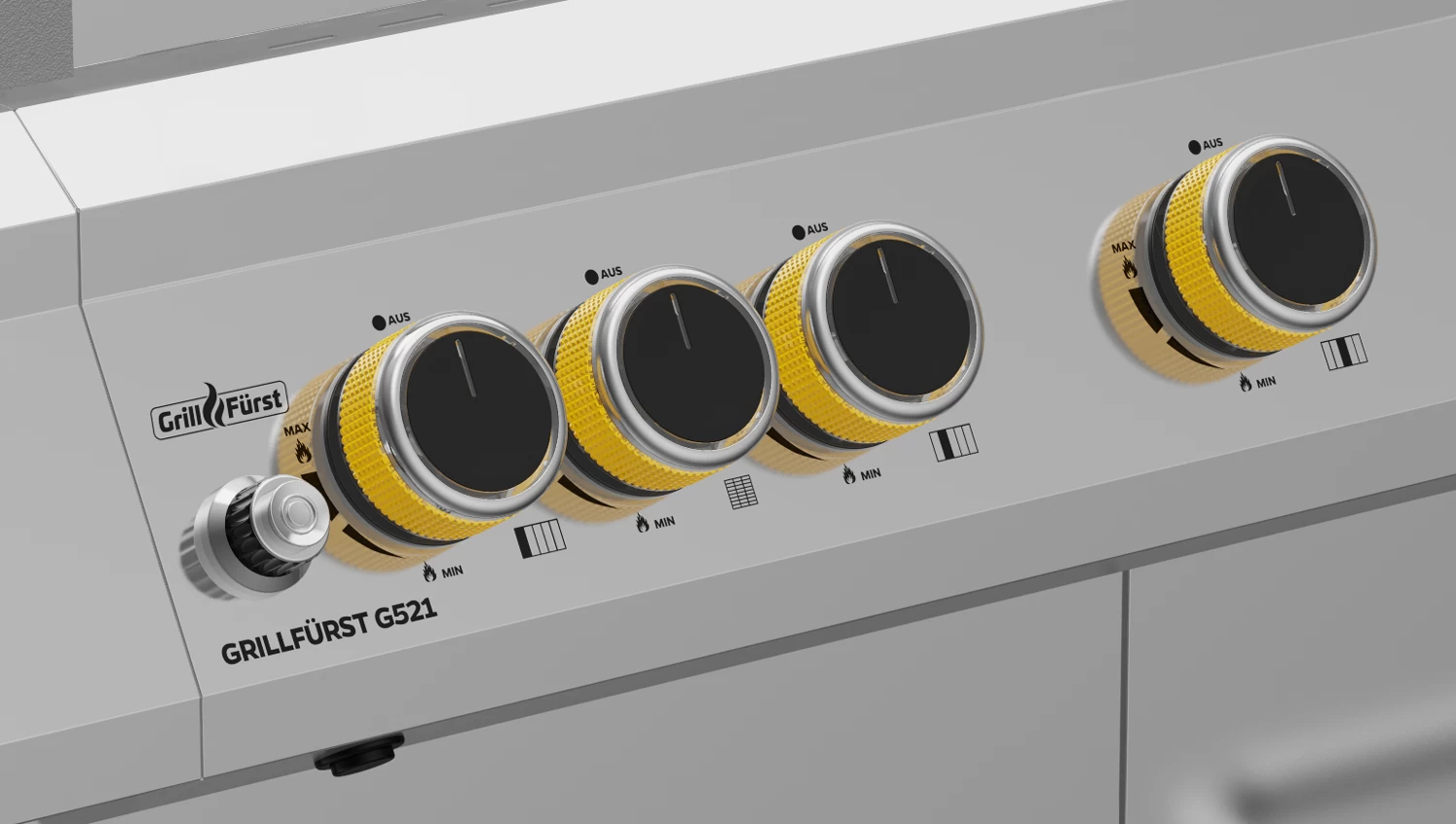 Grillfürst G521G 5-Brenner Edelstahl-Gasgrill Borussia Dortmund Edition Mit Hochtemperaturbrenner, Heckbrenner Und Gusseisen Rosten 7 Grillfürst G521G 5-Brenner Edelstahl-Gasgrill Borussia Dortmund Edition Mit Hochtemperaturbrenner, Heckbrenner Und Gusseisen Rosten – Bild 5