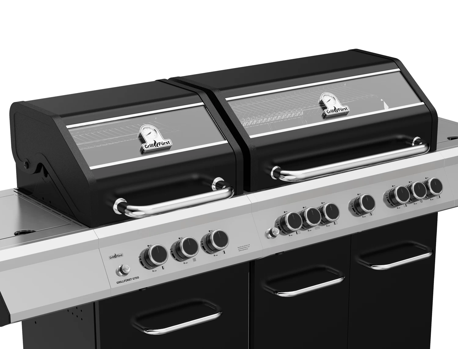 Grillfürst G750G 7-Brenner Doppelkammer - Gasgrill Mit Hochtemperaturbrenner, Seitenkocher, Heckbrenner Und Gusseisen Rosten 5 Grillfürst G750G 7-Brenner Doppelkammer - Gasgrill Mit Hochtemperaturbrenner, Seitenkocher, Heckbrenner Und Gusseisen Rosten – Bild 3