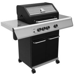 Grillfürst G310E 3-Brenner Gasgrill Mit Hochtemperaturbrenner Und Edelstahl Rosten -Günstiges Grill Geschäft Grillfuerst Gasgrill G310E seitlich