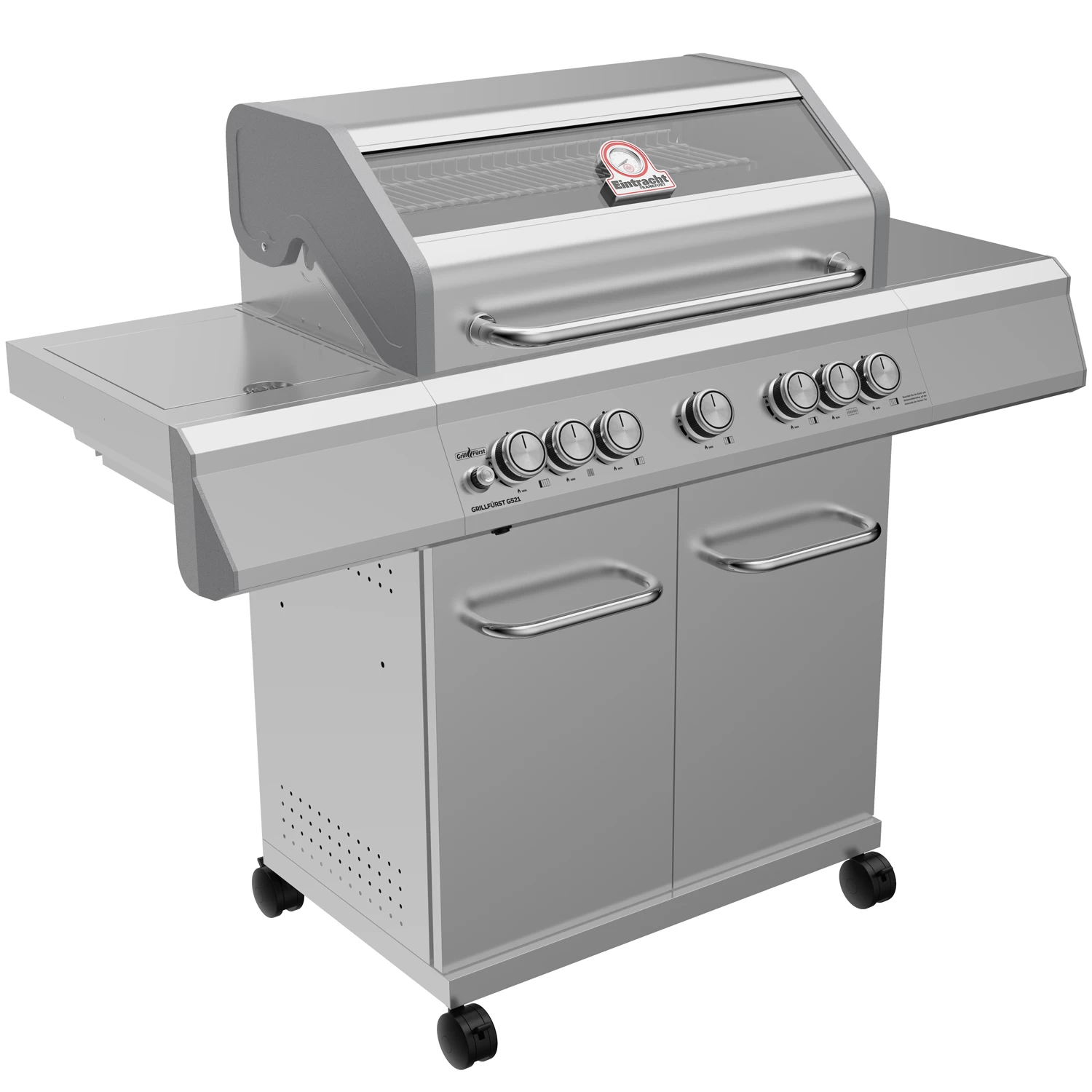 Grillfürst G521E 5-Brenner Edelstahl-Gasgrill - Eintracht Frankfurt Edition - Edelstahlroste 3 Grillfürst G521E 5-Brenner Edelstahl-Gasgrill - Eintracht Frankfurt Edition - Edelstahlroste