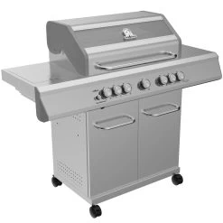 Grillfürst G521E 5-Brenner Edelstahl-Gasgrill Mit Hochtemperaturbrenner, Heckbrenner Und Edelstahl Rosten -Günstiges Grill Geschäft Grillfuerst Gasgrill G521E seitlich