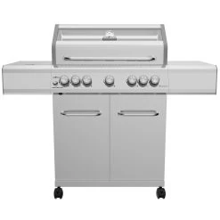 Grillfürst G521G 5-Brenner Edelstahl-Gasgrill Mit Hochtemperaturbrenner, Heckbrenner Und Gusseisen Rosten - X-DEAL Inkl. Zubehörpaket