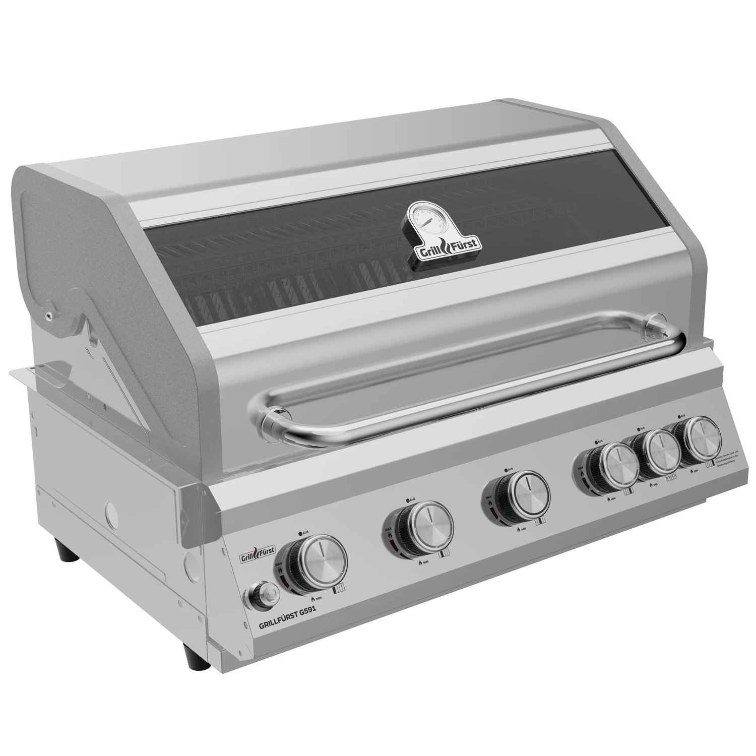 Grillfürst G591G 5-Brenner Einbaugrill Mit Heckbrenner Und Gusseisen Rosten 3 Grillfürst G591G 5-Brenner Einbaugrill Mit Heckbrenner Und Gusseisen Rosten