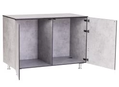 Grillfürst Outdoor Küche Schrank Modul Groß OKS130 Beton -Günstiges Grill Geschäft Grillfuerst Outdoor Kueche Schrank Modul gross Tuer offen Beton