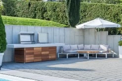 Grillfürst Outdoor Küche Mit Beton-Arbeitsplatte Und HPL-Unterschrank - Mit Edler Holzverkleidung (300 Cm X 80 Cm) - Mit Einbaugrill Und Planchagrill -Günstiges Grill Geschäft Grillfuerst Outdoorkueche Beton Kuecheninsel Unterschraenke 4 1645801078