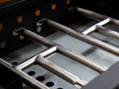 Grillfürst Plancha Grill - 2 Brenner Mit Insgesamt 7 KW Und Edelstahl Plancha - Inkl. 2 Stk. Plancha Spatel Und Grillzange -Günstiges Grill Geschäft Grillfuerst Planchagrill Edelstahlbrenner