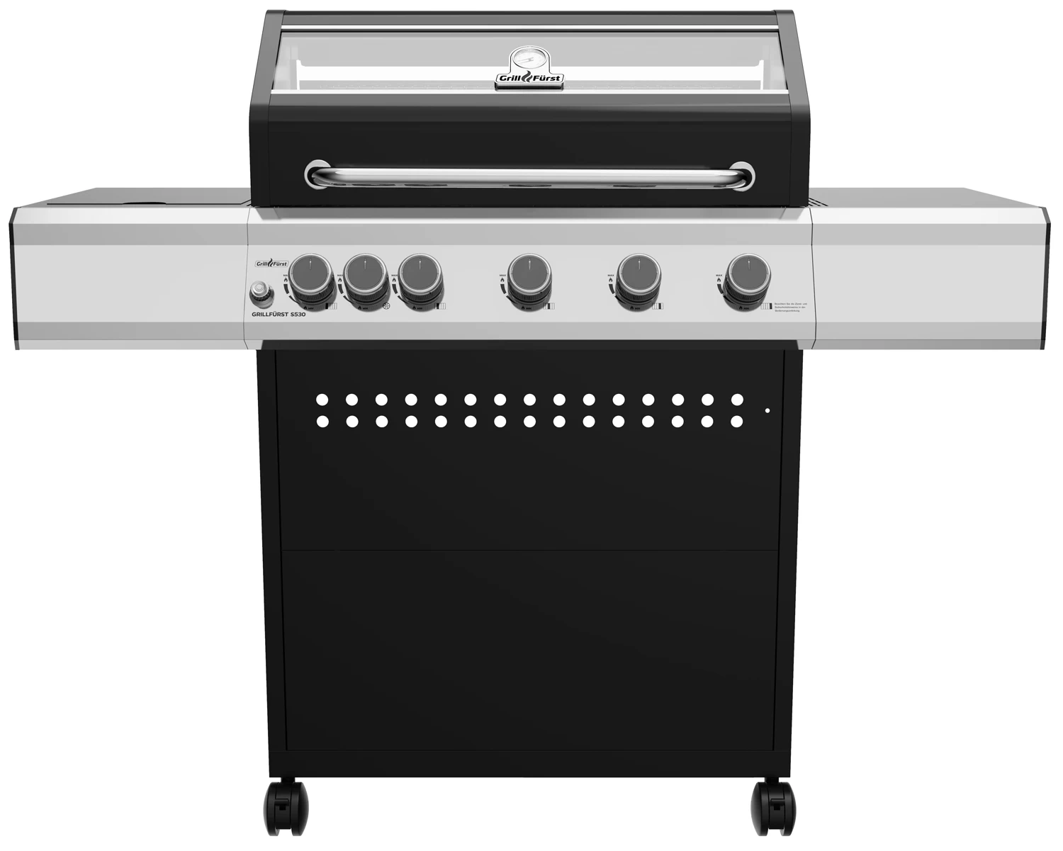 Grillfürst S530G 5-Brenner Gasgrill Mit Seitenkocher Und Gusseisen Rosten Inkl. Abdeckhaube 3 Grillfürst S530G 5-Brenner Gasgrill Mit Seitenkocher Und Gusseisen Rosten Inkl. Abdeckhaube