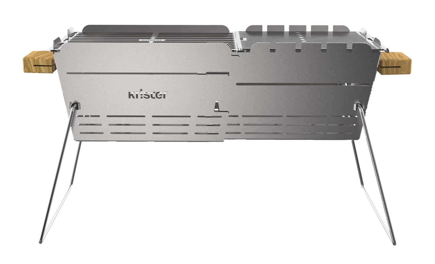 Knister Grill Premium - Ausziehbarer Holzkohle Kompaktgrill