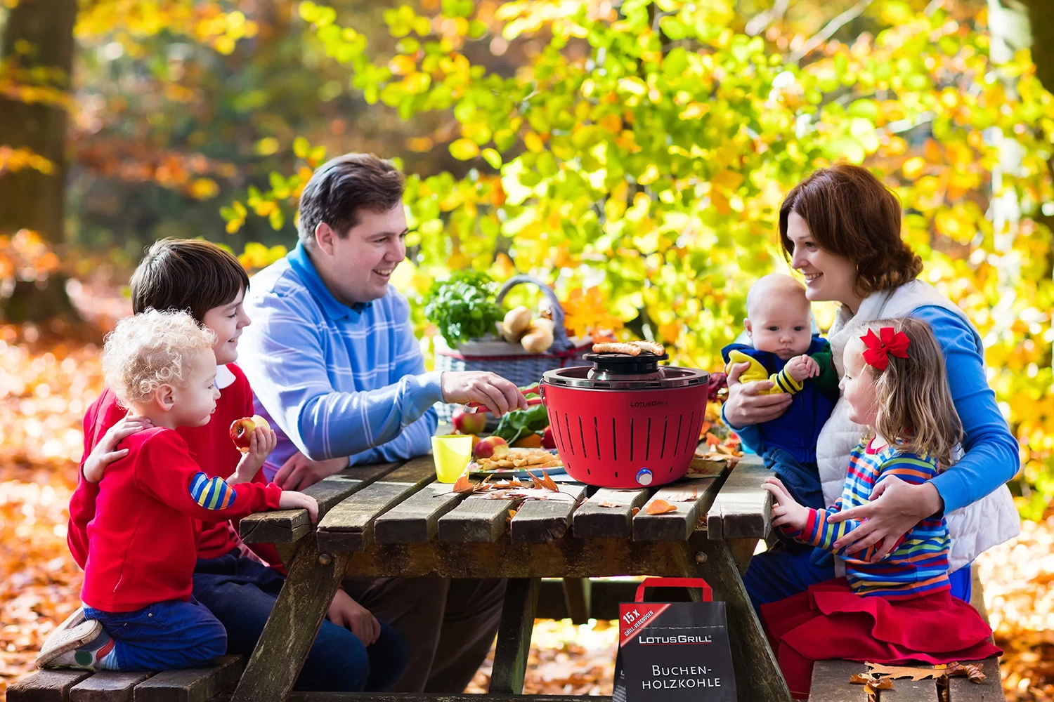 LotusGrill Classic - Holzkohle Tischgrill - Feuerrot Inkl. Tasche 5 LotusGrill Classic - Holzkohle Tischgrill - Feuerrot Inkl. Tasche – Bild 3