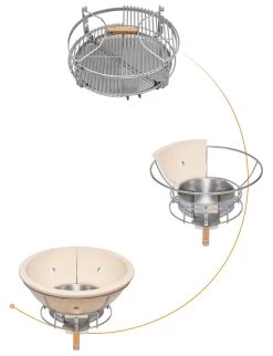 Monolith Grill CLASSIC BBQ GURU - PRO-Serie 2.0 Schwarz - MIT Gestell Und Seitentischen - Inkl. UltraQ Controller Set -Günstiges Grill Geschäft Monolith Pro Serie SGS Grillrost System 3