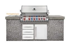 Napoleon Prestige Pro 665-3 Edelstahl Einbaugrill Erdgas - Inkl. Drehspieß - Modell 2023 -Günstiges Grill Geschäft Napoelon Prestige Pro 665 Einbaugrill Montagebeispiel 1