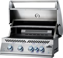 Napoleon 700-Series 32" BIG32 Edelstahl Einbaugrill Inkl. Drehspieß - Modell 2023 -Günstiges Grill Geschäft Napoleon Einbaugrill BIG32 Warmhalterost hinten