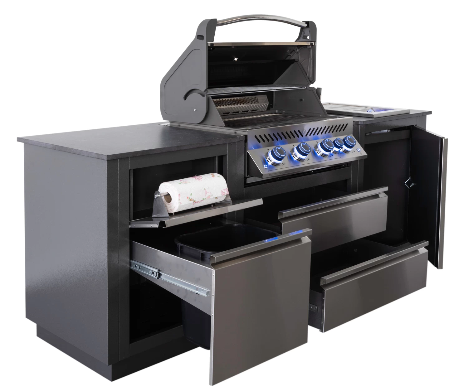 Napoleon Outdoor Küche Oasis Compact 105 Mit Prestige 500 Einbaugrill Und Einbau Sizzle Zone - Inkl. Arbeitsplatte Aus Feinsteinzeug 5 Napoleon Outdoor Küche Oasis Compact 105 Mit Prestige 500 Einbaugrill Und Einbau Sizzle Zone - Inkl. Arbeitsplatte Aus Feinsteinzeug – Bild 3