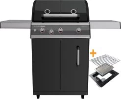 Outdoorchef Dualchef 325 G Gasgrill Mit Seitenkocher + BLAZING ZONE Infrarotbrenner + DGS Gusseisen Grillrost 2 Stk. + DGS Gemüse Grillrost 2 Stk.