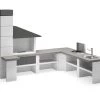 Palazzetti Gartenküche: Modul Ecke, Marmortech Grau 2 Palazzetti Gartenküche: Modul Ecke, Marmortech Grau -Günstiges Grill Geschäft Palazzetti Gartenkueche Beispiel Faro grau