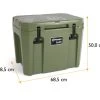 Petromax Kühlbox 50 Liter Oliv - Inkl. Sitzkissen, Haft-Unterlage Und Einsatzkorb -Günstiges Grill Geschäft Petromax Kuehlbox kx50 oliv Abmessungen aussen