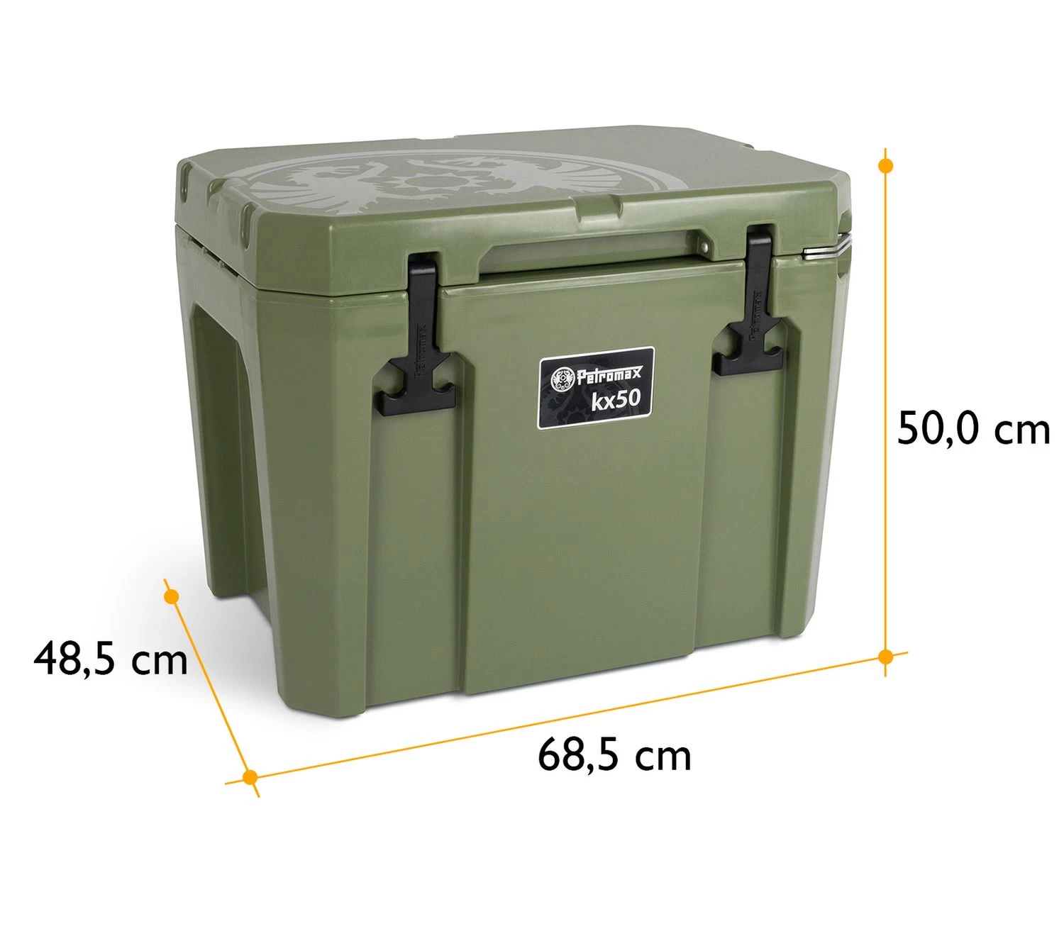 Petromax Kühlbox 50 Liter Oliv - Inkl. Sitzkissen, Haft-Unterlage Und Einsatzkorb 3 Petromax Kühlbox 50 Liter Oliv - Inkl. Sitzkissen, Haft-Unterlage Und Einsatzkorb