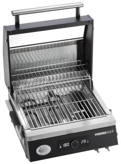 Neu eingetroffen -Günstiges Grill Geschäft Roesle Elektro Campinggrill Videro E2 P Deckel offen