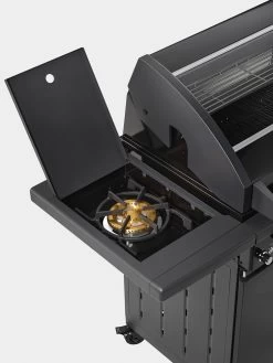 Rösle Gasgrill Magnum PRO G4-S Inkl. Abdeckhaube - Modell 2023 -Günstiges Grill Geschäft Roesle Gagsrill Magnum Pro Seitenkocher offen 3
