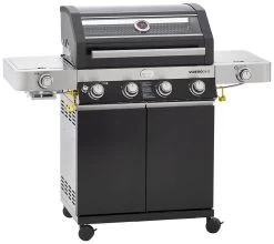 Rösle Gasgrill Videro G4-S VARIO+ Schwarz - Modell 2023 - SMART Deal Inkl. Grillfürst Grill Control + Abdeckhaube Und Grillplatte