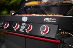 Rösle Videro G4-S VARIO+ Schwarz Gasgrill - FC Bayern Edition -Günstiges Grill Geschäft Roesle Videro FC Bayern Edition Bedienblende G4 S