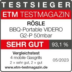 Rösle Gasgrill Videro G2-P Campinggrill -Günstiges Grill Geschäft Roesle Videro G2 P Testsieger mobile Gasgrills