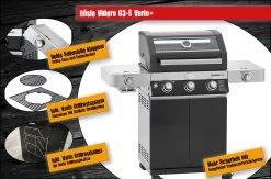 Rösle Gasgrill Videro G3-S VARIO+ Schwarz - Modell 2023 Inkl. Abdeckhaube -Günstiges Grill Geschäft Roesle Videro G3 S Vario Gasgrill Highlights 2