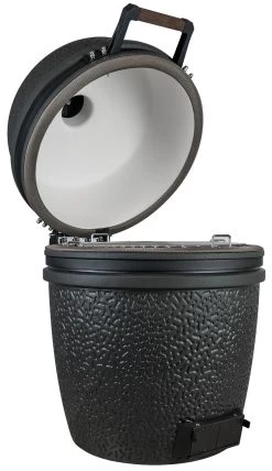 The Bastard Keramikgrill VX Large - Solo - Schwarz Matt - Modell 2023 -Günstiges Grill Geschäft The Bastard VX Keramikgrill Large Solo offen links