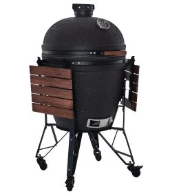 The Bastard Keramikgrill Urban XL - Complete - Schwarz Matt - Modell 2023 -Günstiges Grill Geschäft The Bastard XL Urban Keramikgrill BU210 Seitentische abgeklappt