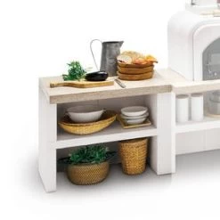 Palazzetti Gartenküche: Modul Arbeitsfläche, Marmortech Rot -Günstiges Grill Geschäft palazetti gartenkueche malibu arbeitsflaeche detail